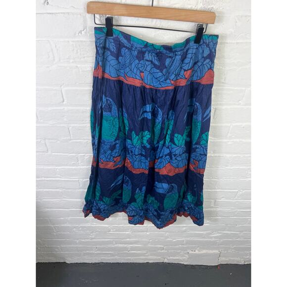 Christian Dior Women's Floral Pleated Midi Skirts Stretch Pull-On Multi Size 12 - Picture 3 of 5